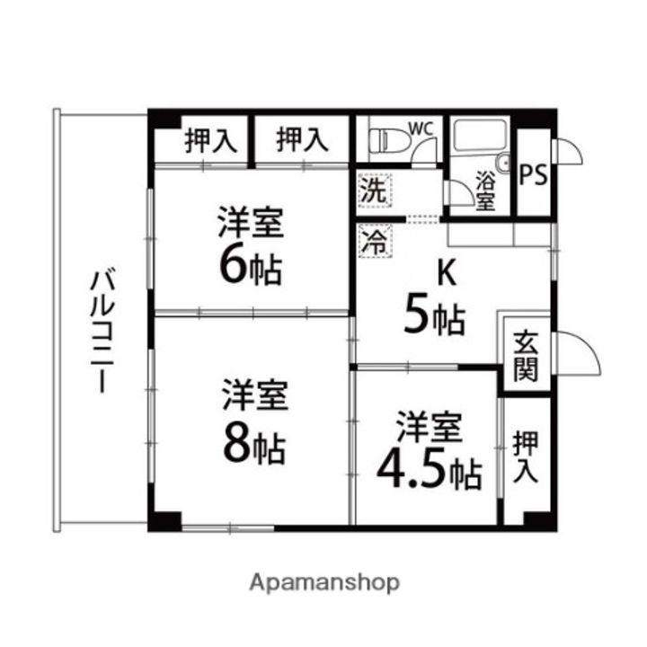 裳榮ハイツ206の間取り