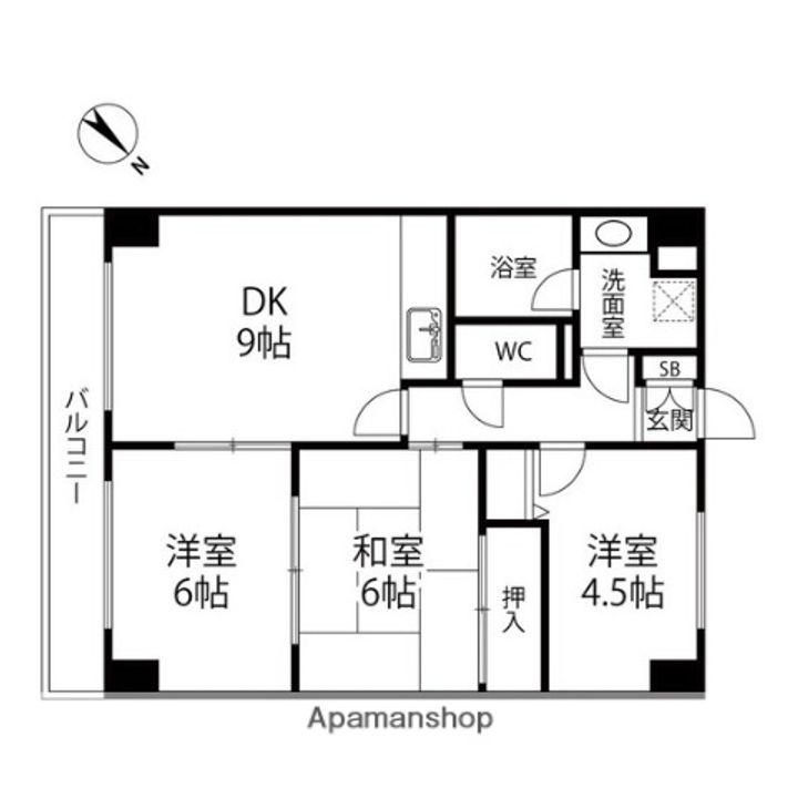 ダイアパレス五橋Ⅲコルティーレ1003の間取り