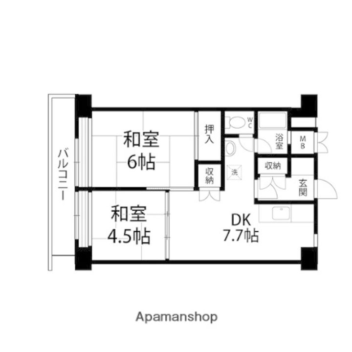 仙台宮城野団地2号棟の間取り