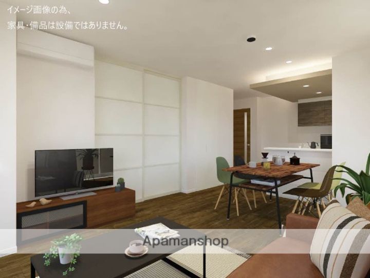 宮城県仙台市若林区元茶畑の賃貸マンションの居間