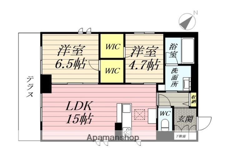 宮城県仙台市若林区元茶畑の賃貸マンションの間取り