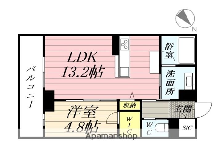宮城県仙台市若林区元茶畑の賃貸マンションの間取り