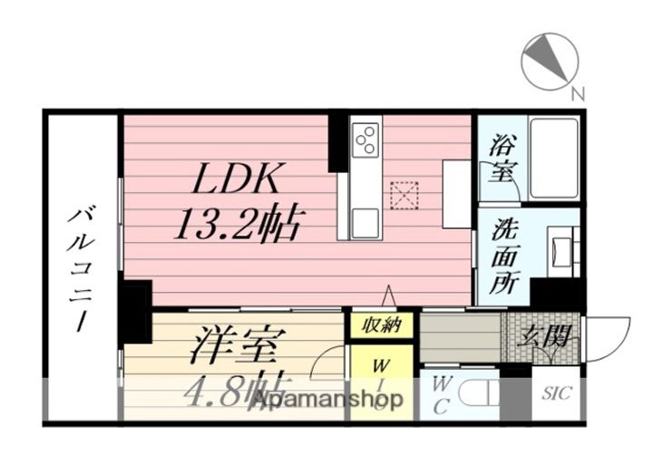 宮城県仙台市若林区元茶畑の賃貸マンションの間取り