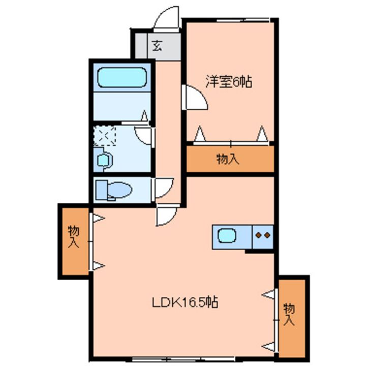 宮城県多賀城市山王字前田の賃貸アパートの間取り