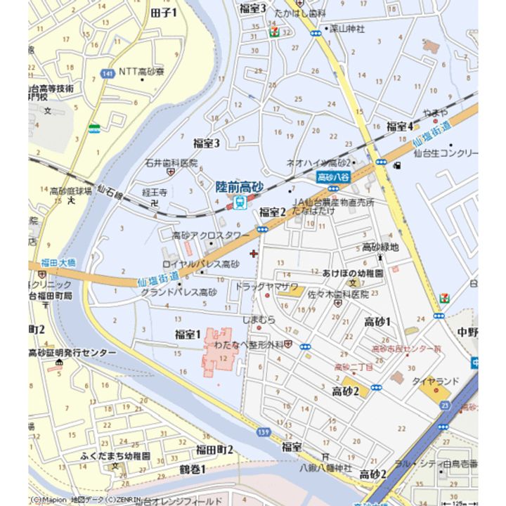 宮城県仙台市宮城野区福室1丁目の賃貸アパートの周辺