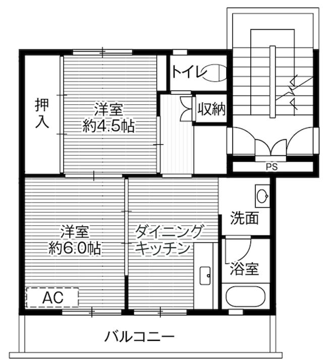 ビレッジハウス大曲2号棟の間取り