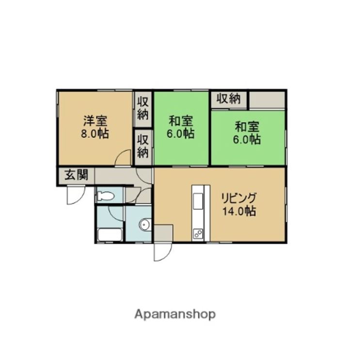 秋田県にかほ市平沢字館ケ森(一戸建)の賃貸物件戸建ての間取り
