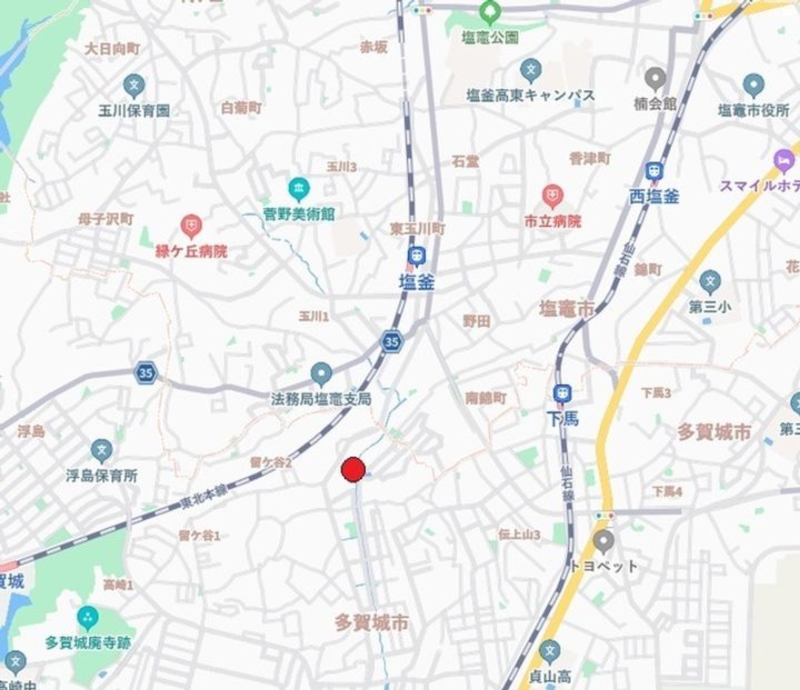 宮城県多賀城市留ケ谷2丁目の賃貸アパートの周辺