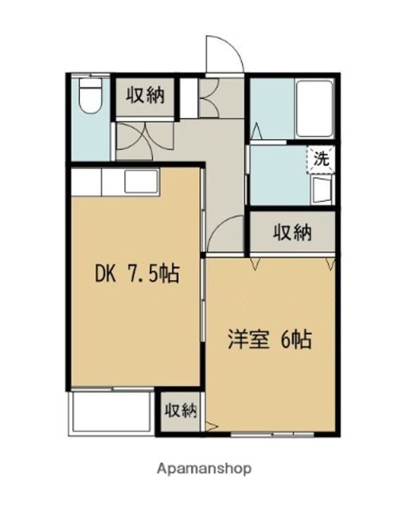 秋田県秋田市大町2丁目の賃貸アパート203の間取り