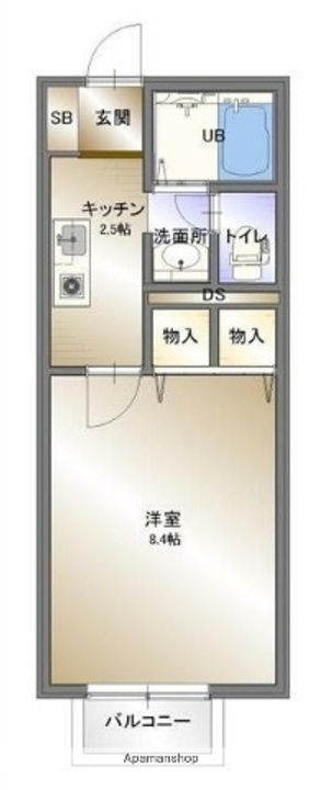秋田県秋田市旭南1丁目の賃貸アパート108の間取り