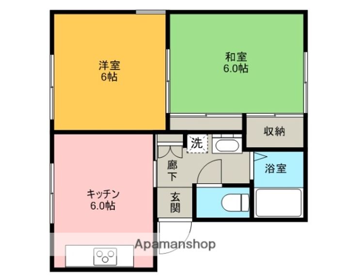 秋田県秋田市牛島西1丁目の賃貸アパート102の間取り
