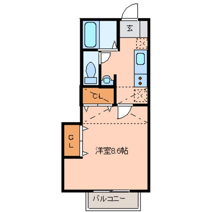 宮城県多賀城市山王の賃貸アパートの間取り