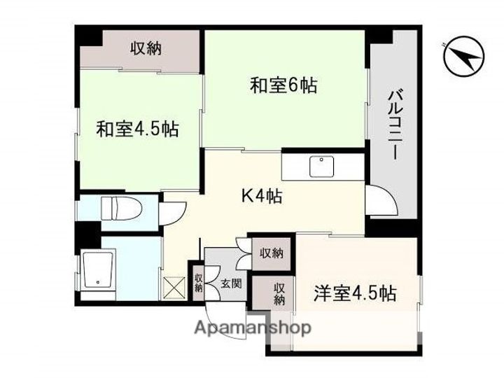 秋田県秋田市大住4丁目の賃貸マンション401の間取り