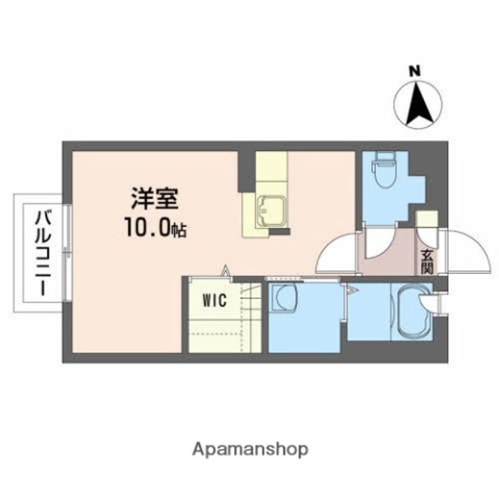 秋田県秋田市広面字釣瓶町の賃貸アパート101の間取り