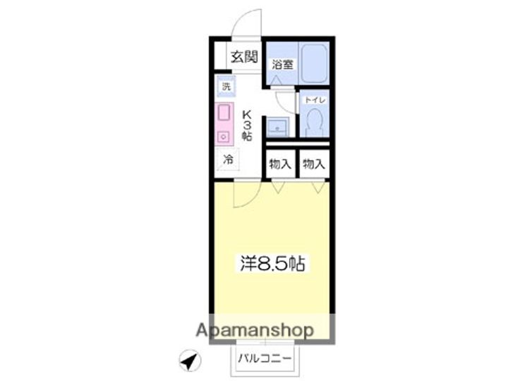 秋田県秋田市旭南1丁目の賃貸アパート202の間取り