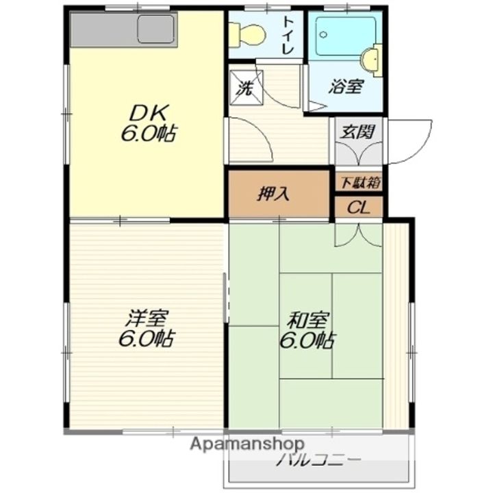 フロントヘルメス 北棟202の間取り