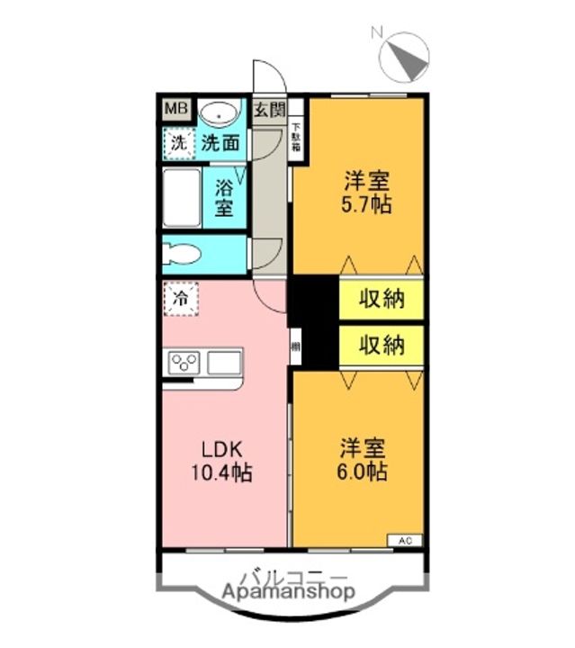 茨城県古河市東諸川の賃貸マンションの間取り