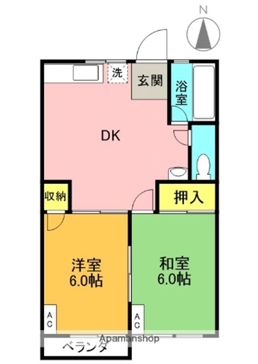 上辺見南ハイツの間取り