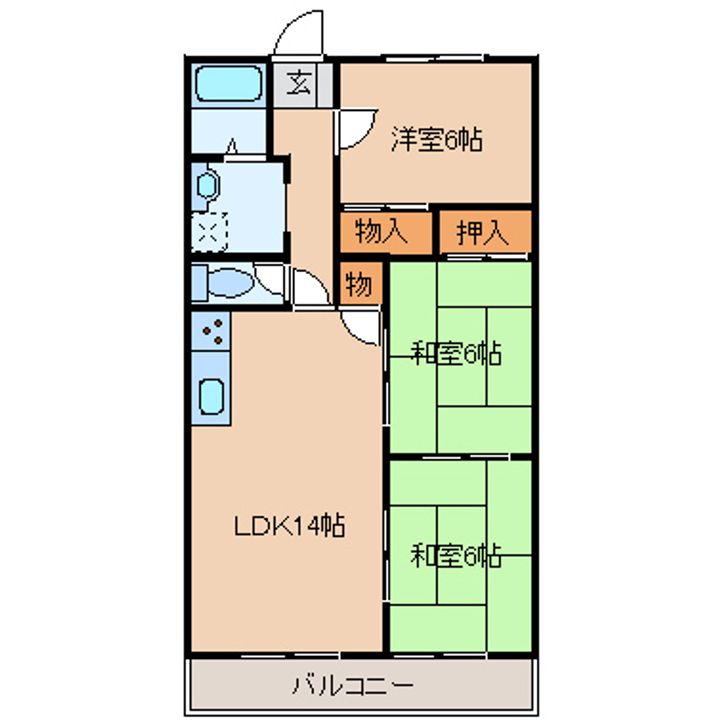 ハイツ戸頭の間取り