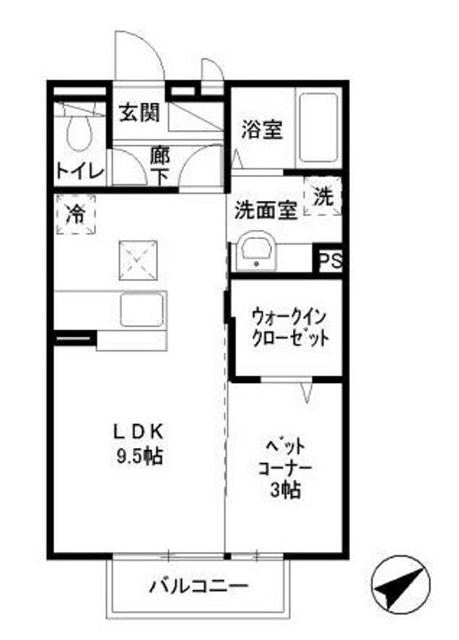 カトルセゾン藤ヶ丘103の間取り