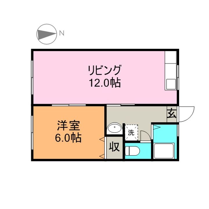 モリコハイツ102の間取り