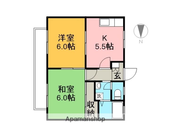 山口ハイツ102の間取り