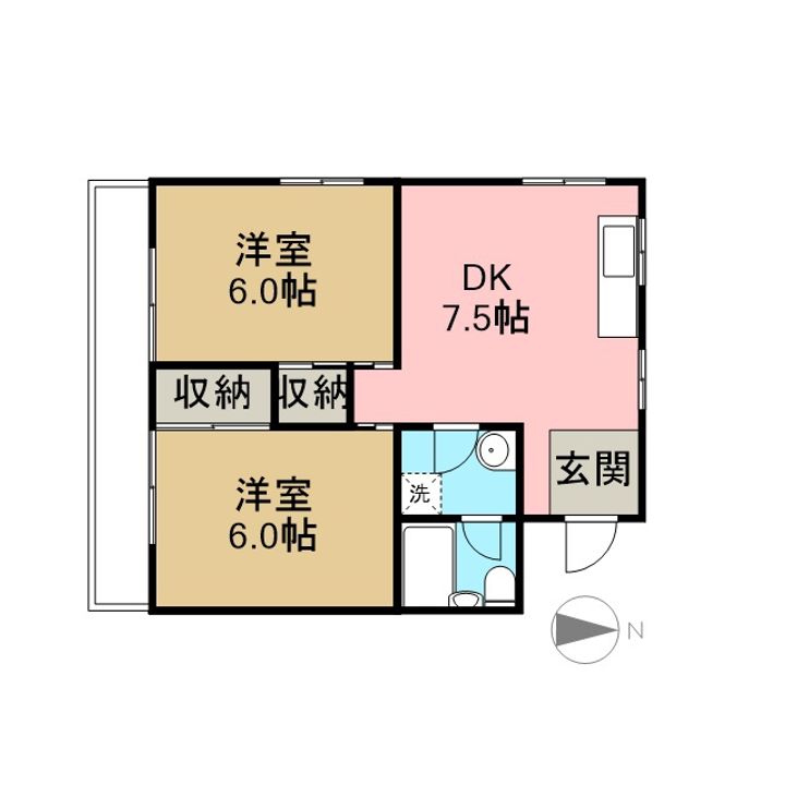 コーポひまわり104の間取り