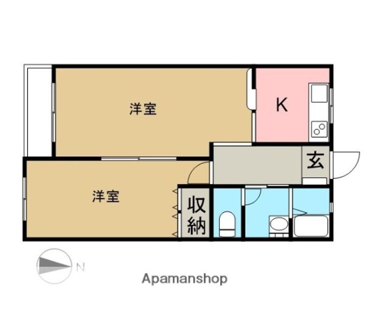泉が丘地神コーポ202の間取り