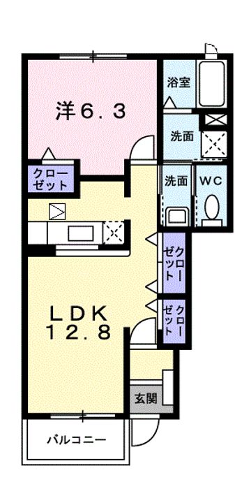 ファンタジア ヒルズCの間取り