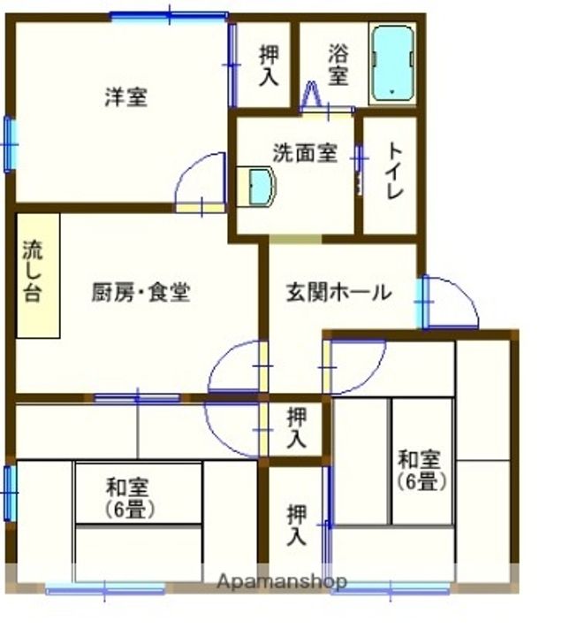 ラフォーレ山川6202の間取り