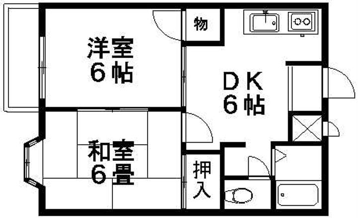 エルディム山 B102の間取り
