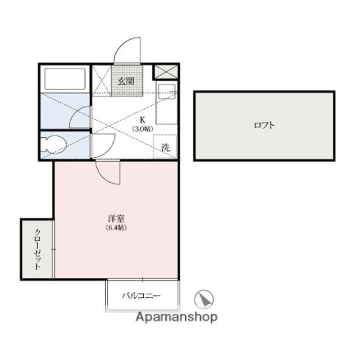 群馬県高崎市足門町の賃貸アパートの間取り