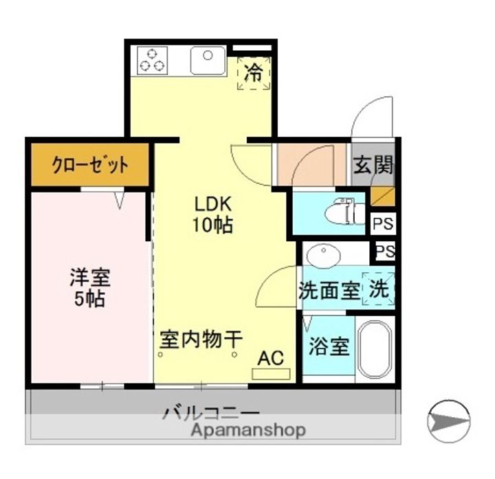 群馬県高崎市吉井町本郷の賃貸アパート203の間取り