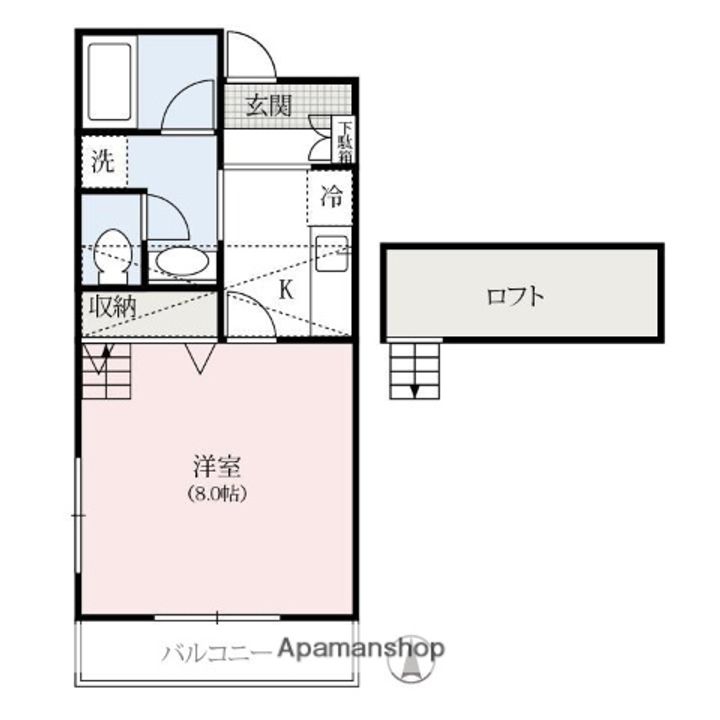群馬県前橋市箱田町の賃貸アパートの間取り