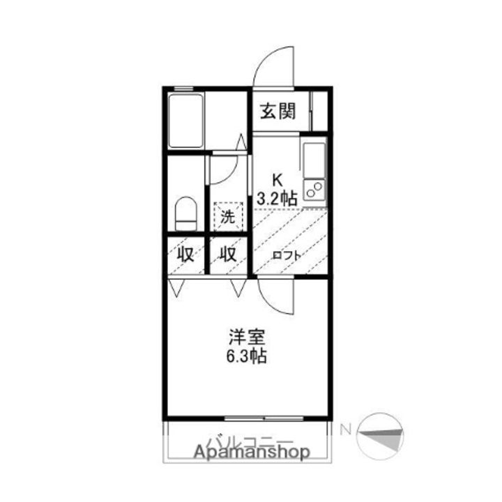 カーサ三俣203の間取り