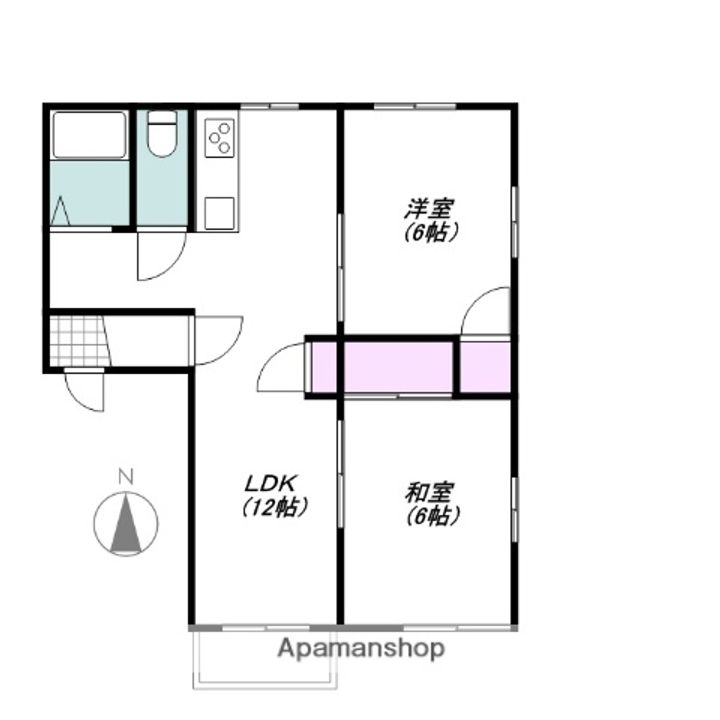 群馬県渋川市半田の賃貸アパートの間取り