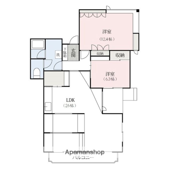 群馬県前橋市城東町1丁目の賃貸マンション105の間取り