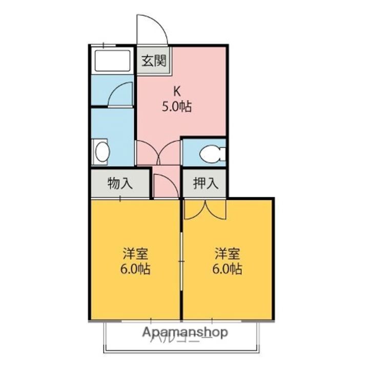 カズミハイツABA203の間取り
