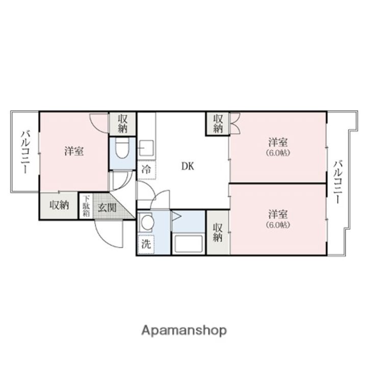 群馬県高崎市石原町の賃貸マンションの間取り