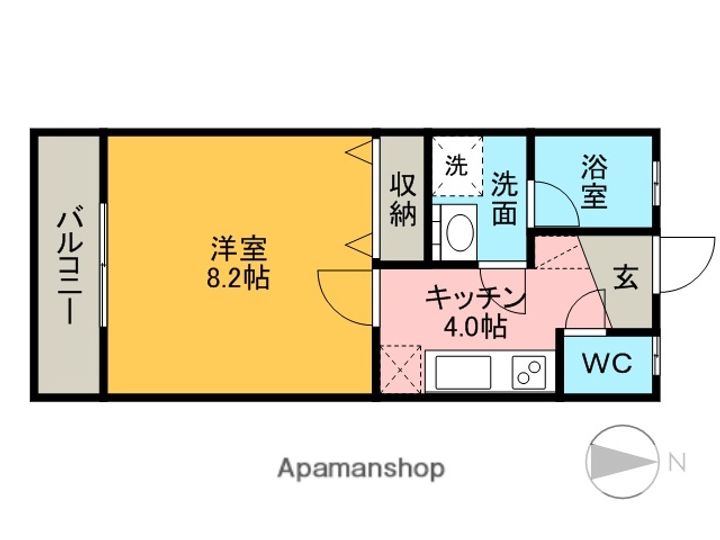 群馬県高崎市筑縄町の賃貸アパートの間取り