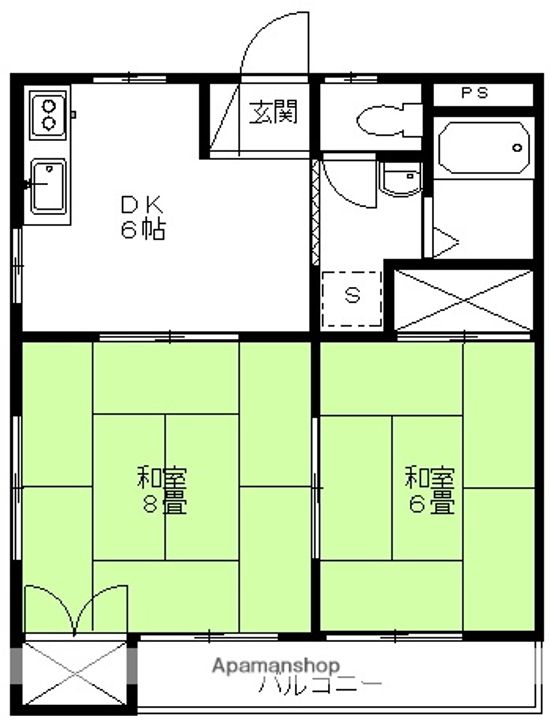 群馬県前橋市敷島町の賃貸アパートの間取り