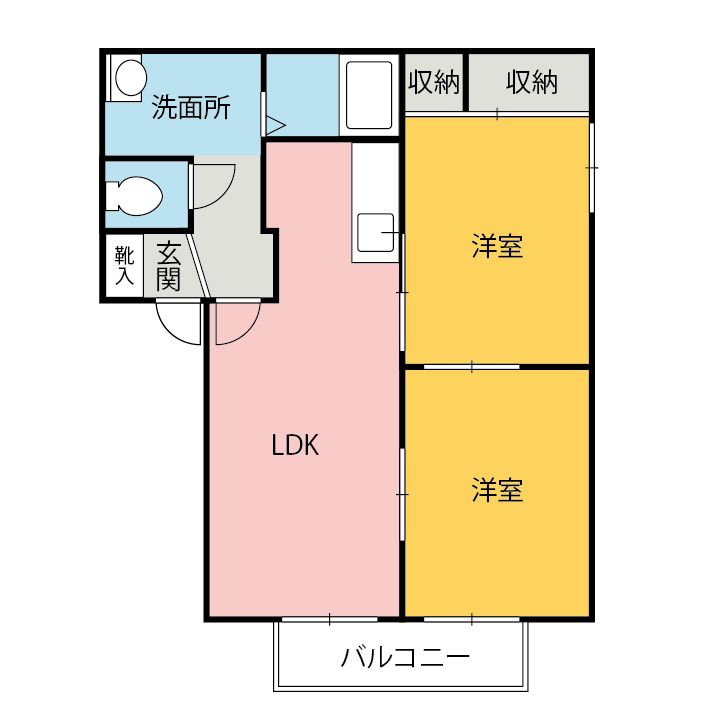 群馬県前橋市笂井町の賃貸アパートの間取り