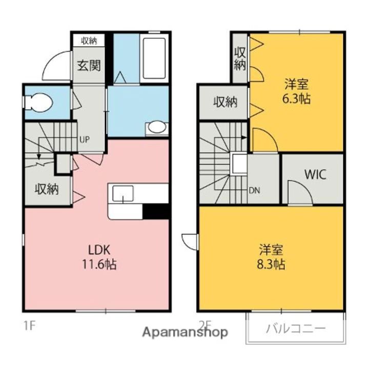 群馬県前橋市関根町2丁目の賃貸アパートの間取り