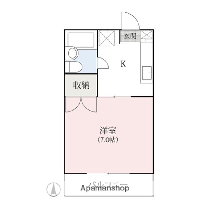 群馬県前橋市荒牧町2丁目の賃貸アパートの間取り