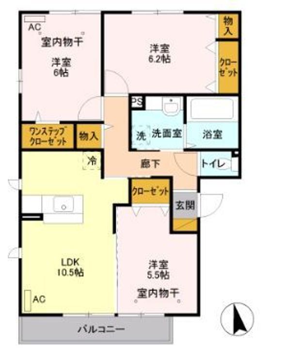 エルクレール古氷 Bの間取り