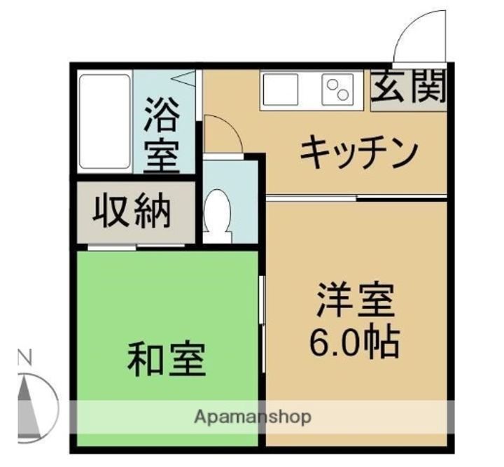 群馬県館林市新宿1丁目の賃貸アパートの間取り