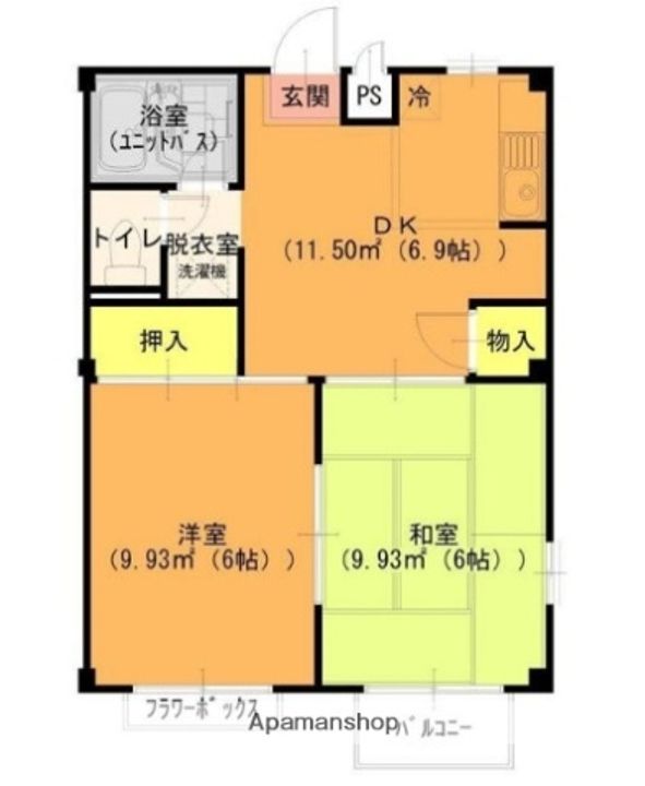 群馬県邑楽郡大泉町朝日2丁目の賃貸アパートの間取り