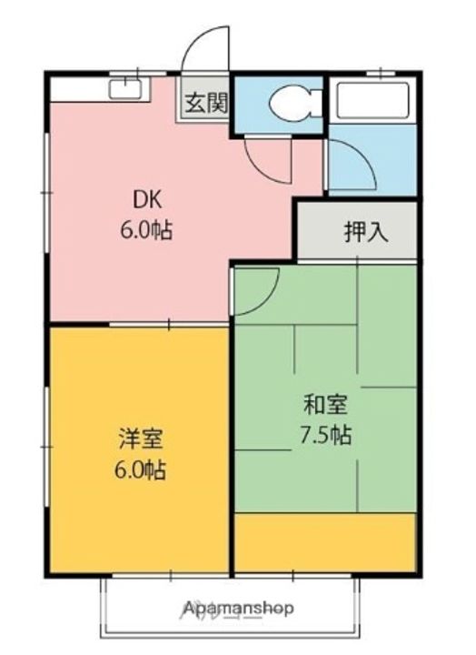 田村ハイツB棟の間取り