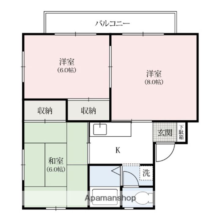 リバーサイドハイツA・BA101の間取り