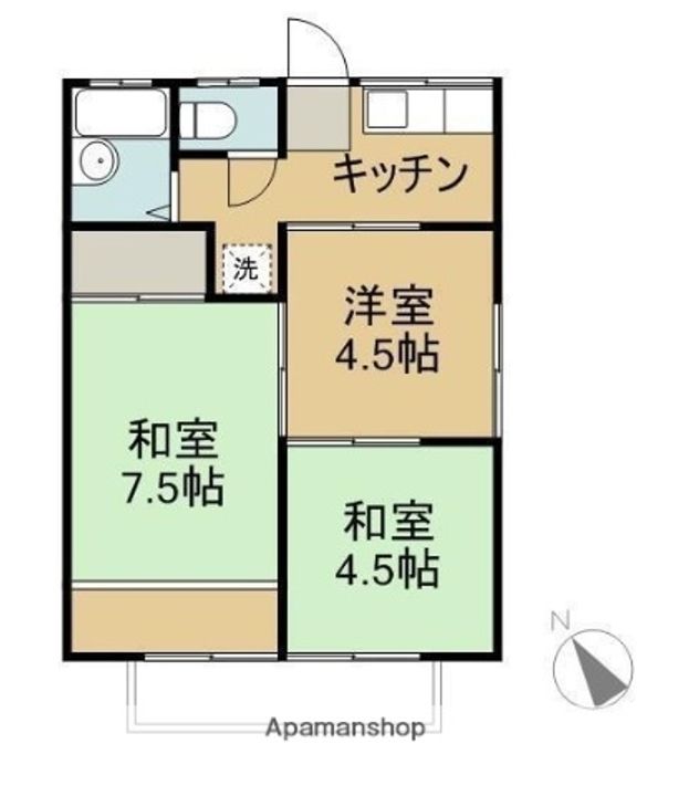 田村ハイツA棟206の間取り